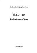 Cover of: 17. Juni 1953 by Kurt Frotscher, Wolfgang Krug (Hrsg.).