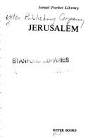 Cover of: Jerusalem.