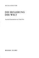 Cover of: Die Erfahrung der Welt