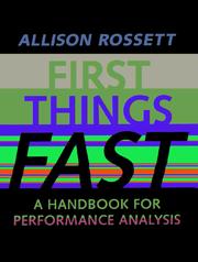 Cover of: First things fast: a handbook for performance analysis
