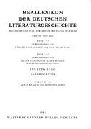 Cover of: Reallexikon Der Deutschen Literaturgeschichte (Reallexikon Der Deutschen Literaturgeschichte 2nd Edition)