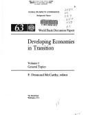 Cover of: Developing economies in transition by International Bank for Reconstruction and Development., International Bank for Reconstruction and Development.