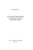 Cover of: La forma proemiale: storiografia e pubblico nel mondo antico