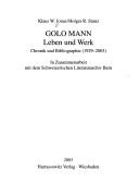 Cover of: Golo Mann: Leben und Werk; Chronik und Bibliographie (1929 - 2003) by Klaus W. Jonas