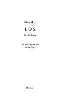 Cover of: Los: eine Erz ahlung by Klaus Merz, Klaus Merz