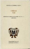 Cover of: Obras.: Investigación y recopilación de E.K. Mapes.  Ed. y notas de Ernesto Majía Sánchez.