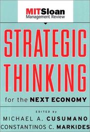 Cover of: Strategic Thinking for the Next Economy | Michael A. Cusumano