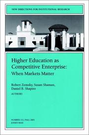 Cover of: Higher Education as Competetive Enterprise: When Markets Matter: New Directions for Institutional Research (J-B IR Single Issue Institutional Research)