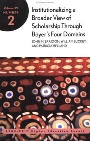 Cover of: Institutionalizing a Broader View of Scholarship Through Boyer's Four Domains, Volume 29, Number 2