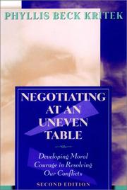 Cover of: Negotiating at an Uneven Table by Phyllis Beck Kritek, Phyllis Beck Kritek