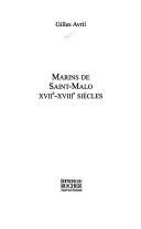 Cover of: Marins de Saint-Malo: XVIIe-XVIIIe siècles