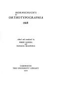 Cover of: Hornschuch's Orthotypographia