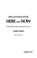 Cover of: The Canadian novel: critical articles with an introductory essay