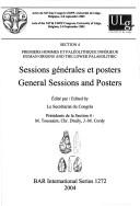 Cover of: GENERAL SESSIONS AND POSTERS; SECTION 4: HUMAN ORIGINS AND THE LOWER PALAEOLITHIC.