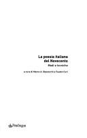 Cover of: La poesia italiana del Novecento: modi e tecniche
