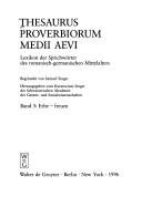 Cover of: Thesaurus proverbiorum medii aevi: Lexikon der Sprichwörter des romanisch-germanischen Mittelalters