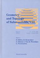 Cover of: Geometry and topology of submanifolds, VIII by Franki Dillen