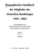 Cover of: Biographisches handbuch der mitglieder des Deutschen Bundestages 1949 - 2002