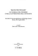 Cover of: Buoni per pensare by a cura di Fabio Gasti, Elisa Romano.