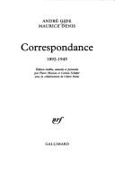 Cover of: Correspondance by André Gide