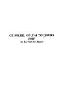 Cover of: Ce soleil où j'ai toujours soif by Florent Couao-Zotti