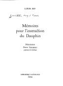 Cover of: Mémoires pour l'instuction du Dauphin