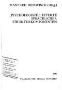 Cover of: Psychologische Effekte sprachlicher Strukturkomponenten