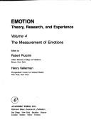 Cover of: Emotion: Theory, Research and Experience  by Robert Plutchik