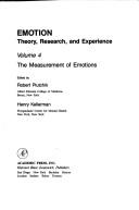 Cover of: The Measurement of emotions