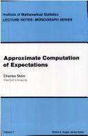 Cover of: Approximate computation of expections by Charles Stein