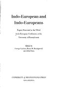 Cover of: Indo-European and Indo-Europeans;: Papers (Haney Foundation series, 9)