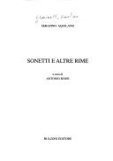 Cover of: Sonetti e altre rime by Serafino Ciminelli