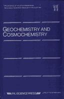 Cover of: Geochemistry And Cosmochemistry: Proceedings of the 27th International Geological Congress -- Invited Papers (Geochemistry & Cosmochemistry)