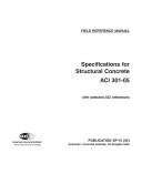 Specifications for structural concrete, ACI 301-05, with selected ACI references by American Concrete Institute.