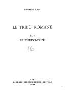 Cover of: Le tribu romane (Historica)