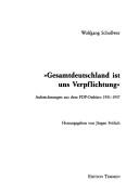Cover of: Gesamtdeutschland ist uns Verpflichtung by Wolfgang Schollwer