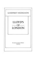 Cover of: Lloyd's of London by Godfrey Hodgson