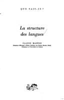 Cover of: La structure des langues.