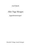 Cover of: Aller Tage Morgen: Jugenderinnerungen