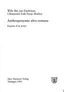 Cover of: Anthroponymie afro-romaine: esquisse d'un projet