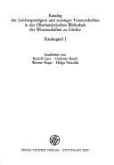 Cover of: Katalog der Leichenpredigten und sonstiger Trauerschriften in der Oberlausitzischen Bibliothek der Wissenschaften zu Görlitz