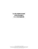 Cover of: Planification stratégique à l'université