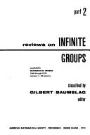 Cover of: Reviews on infinite groups by edited by Gilbert Baumslag.