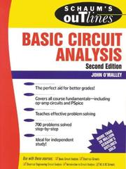 Cover of: Schaum's outline of theory and problems of basic circuit analysis by John O'Malley
