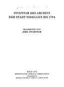 Cover of: Inventar des Archivs der Stadt Nideggen bis 1794: bearb. von Jörg Füchtner.