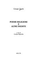 Cover of: Poesie religiose e altre inedite