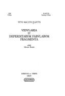 Cover of: Vidularia et Deperditarum fabularum fragmenta