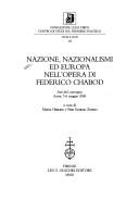 Cover of: Nazione, nazionalismi ed Europa nell'opera di Federico Chabod by Pier Giorgio Zunino