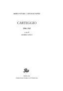 Cover of: Carteggio 1906-1943 by Mario Novaro