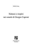 Cover of: Sintassi e respiro nei sonetti di Giorgio Caproni